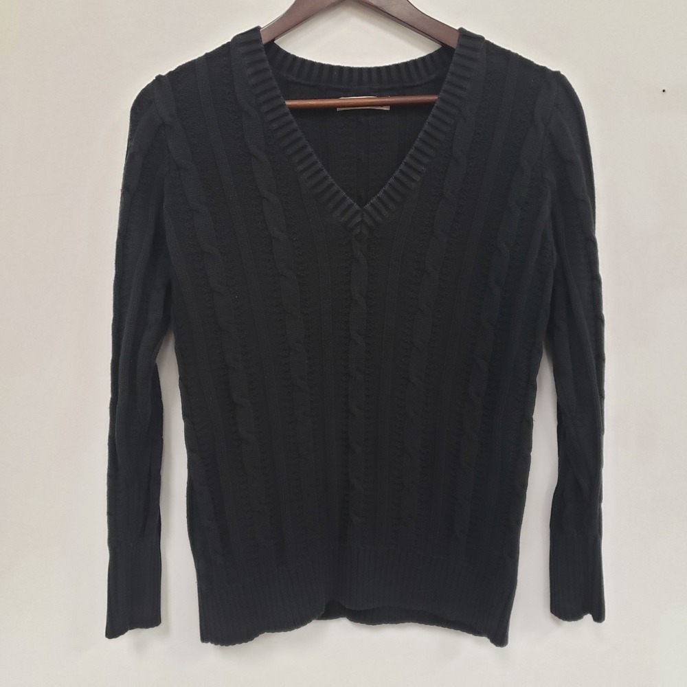 VTG Old Navy Womens Preppy Academia Chunky Cable Knit Sweater‎ Size L Old Money